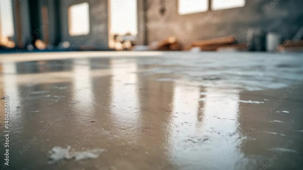 Textured construction backdrop of polished concrete flooring