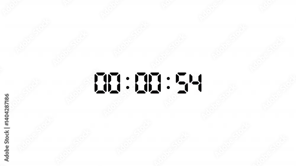 
                         Digital one minute countdown timer in one minute 1 min countdown,  timer animation in sixty seconds, Hour, Minute, Second. countdown video
