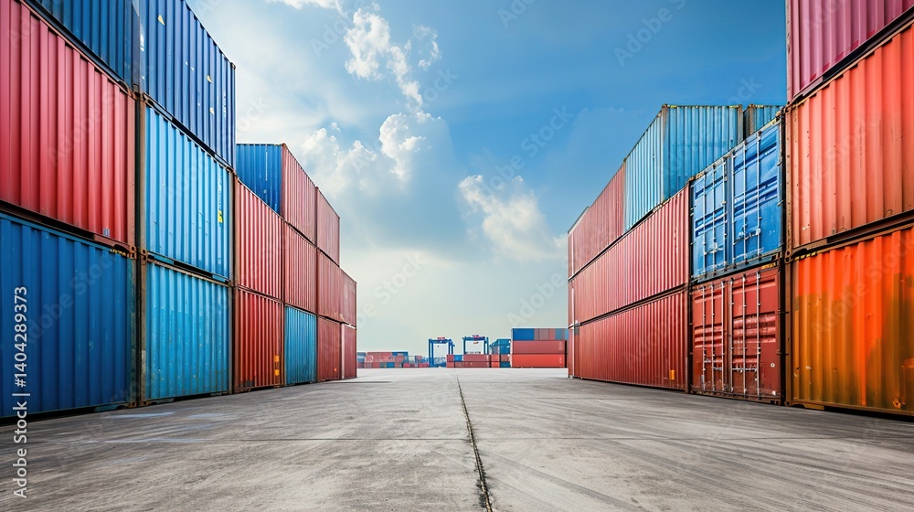 Fototapeta premium Shipping Containers at a Port