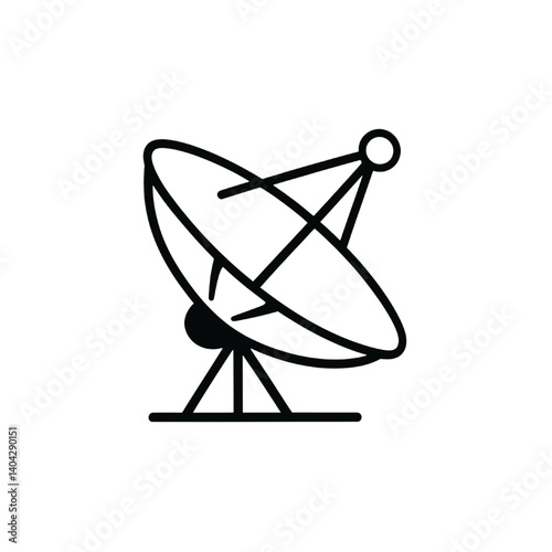 Obraz na płótnie Minimalist Satellite Dish Icon for Communication and Technology Concepts w salonie
