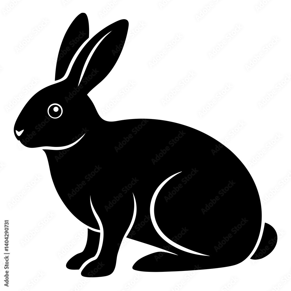 Obraz premium rabbit silhouette icon vector isolated on white background
