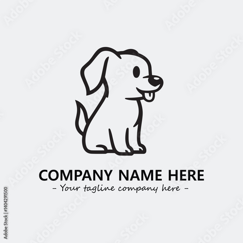 Dog illustration black and white for logo company vector image
