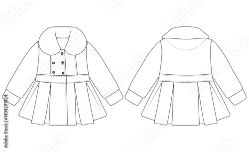 baby girl Coat Jacket vector illustration design	