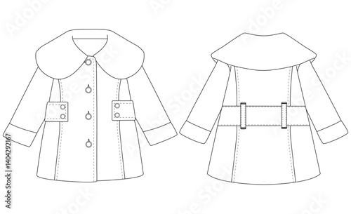 baby girl Coat Jacket vector illustration design	