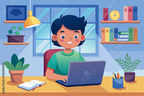boy with laptop