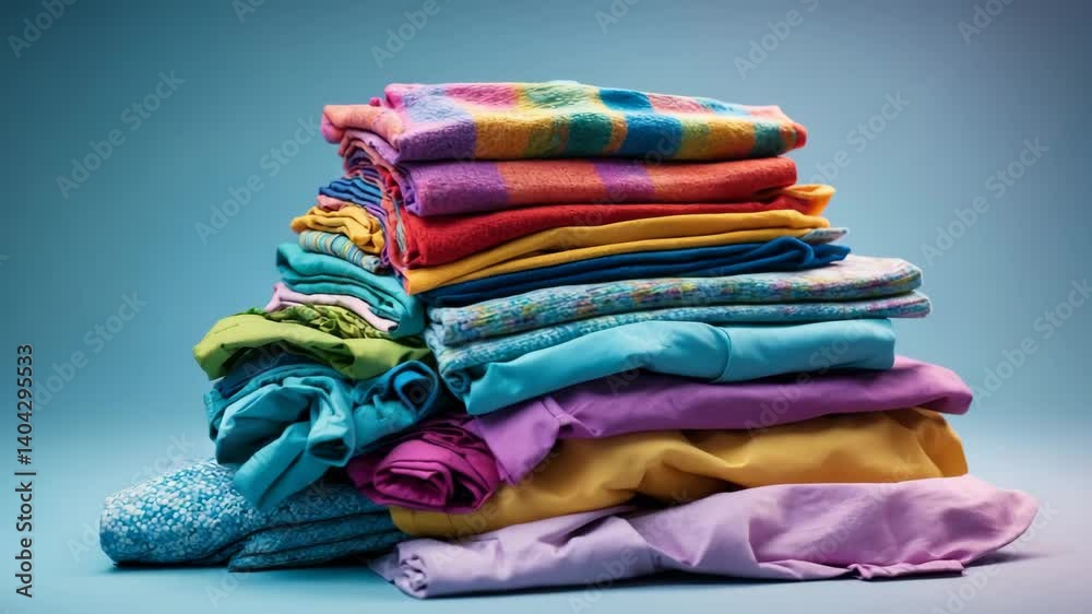 A stack of neatly folded garments A stack of neatly folded garments
