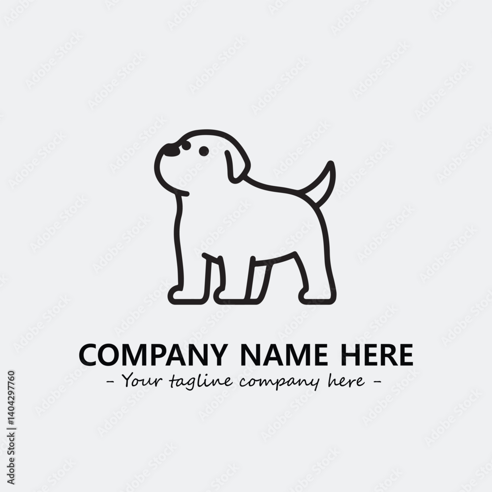 Obraz premium Dog illustration black and white for logo company vector image