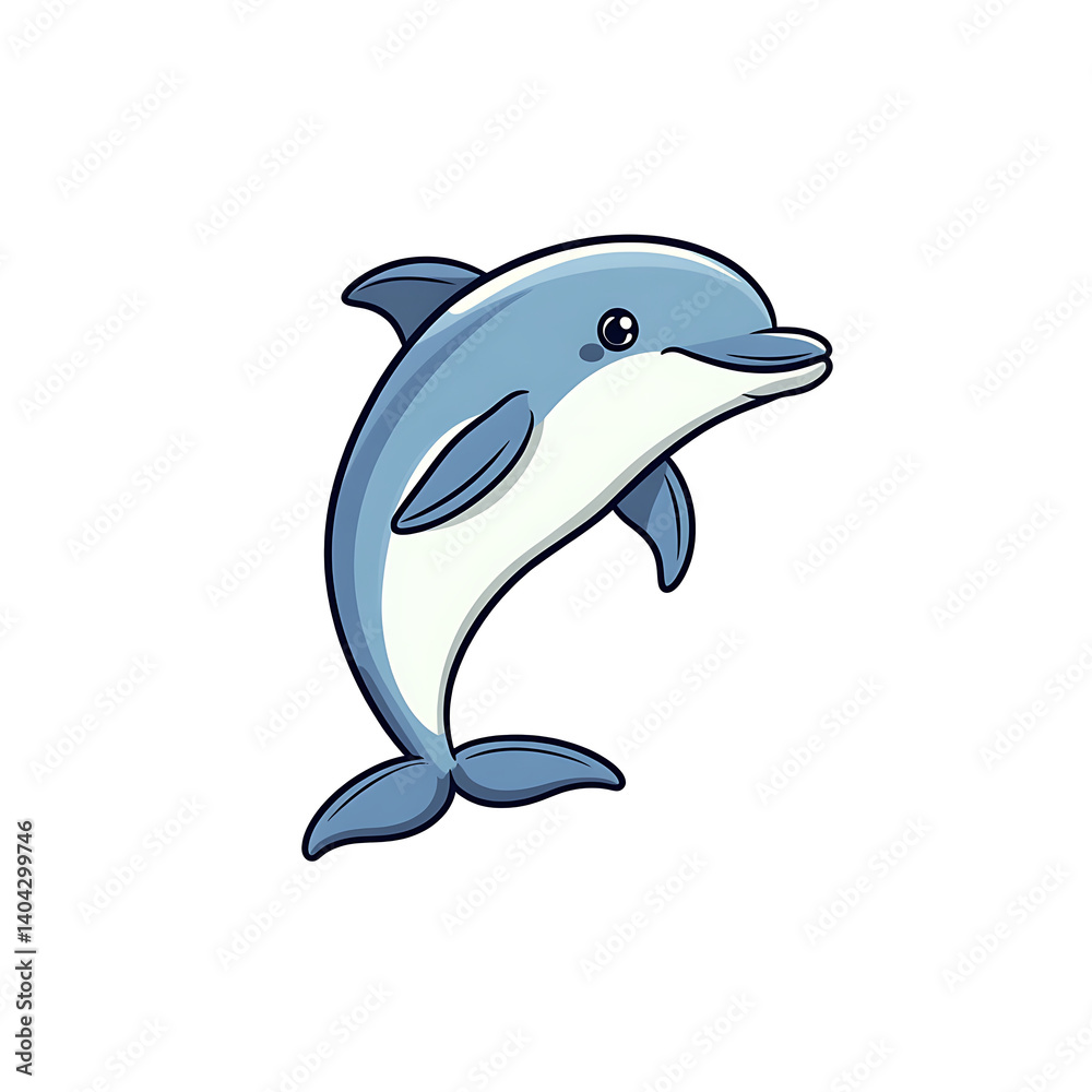 Obraz premium Cute dolphin jumping