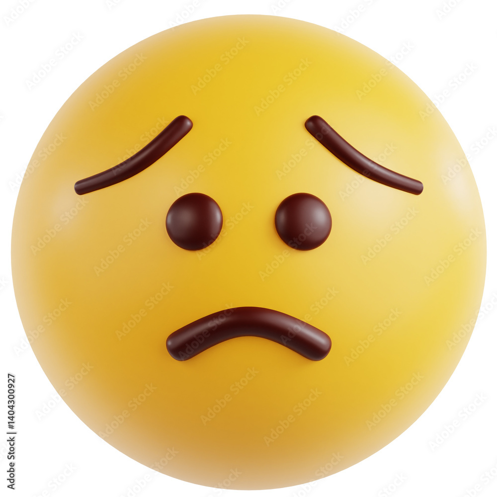 Fototapeta premium Worried Face 3D Ilustration