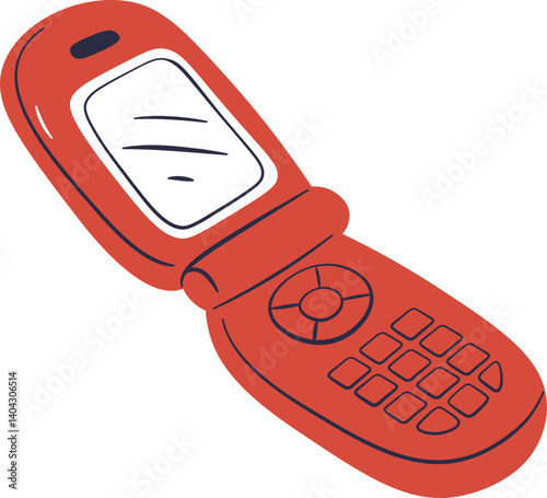 Retro Flip Phone Cartoon