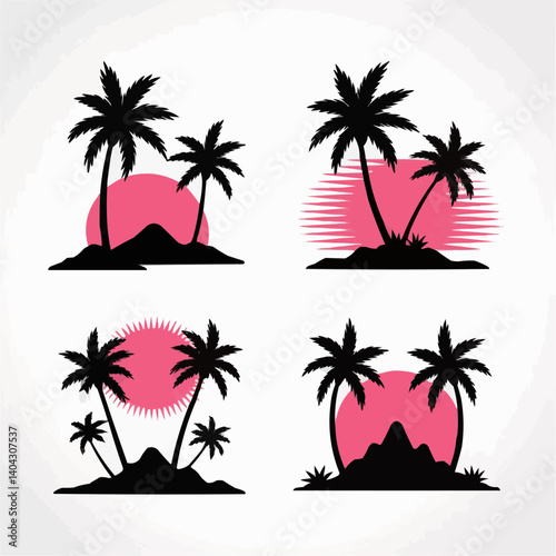 vector illustration of a tropical island