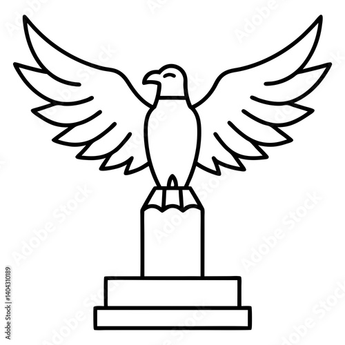 aguila con las alas hacia abajo parada sobre un monumento