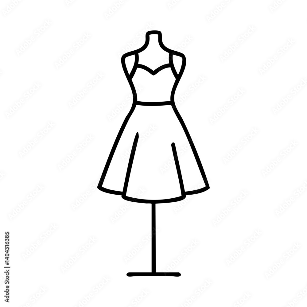 Dress on mannequin icon for fashion design Dress on mannequin icon for fashion design