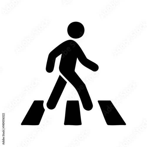 Pedestrian crossing street icon silhouette