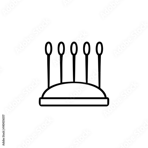 Needles in pincushion line icon for sewing