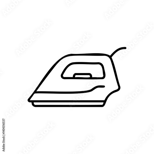 Electric iron line icon for laundry and sewing