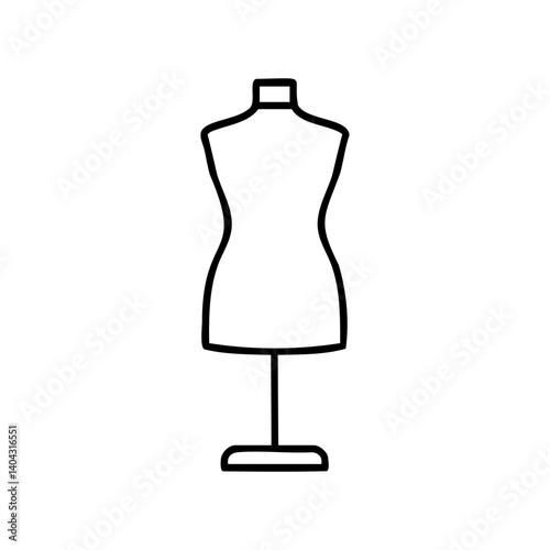Dress form mannequin line icon for fashion design