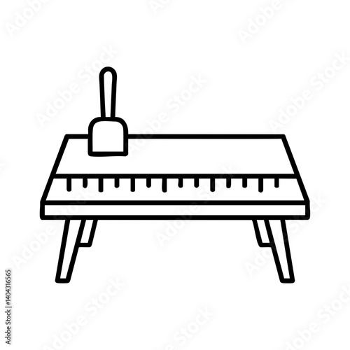 Cutting table line icon for sewing workspace