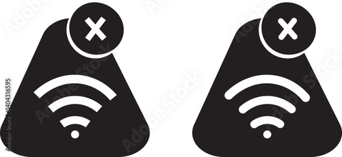 No Wifi icon. No wifi signal icon set, WiFi icon Processing vector set. wireless illustration sign
