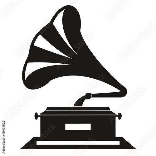 beautiful gramophone mockup silhouette vector art