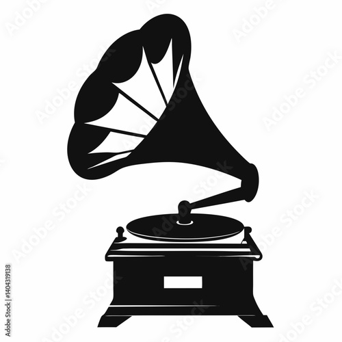 beautiful gramophone mockup silhouette vector art