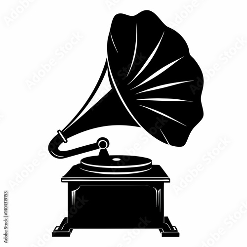 beautiful gramophone mockup silhouette vector art