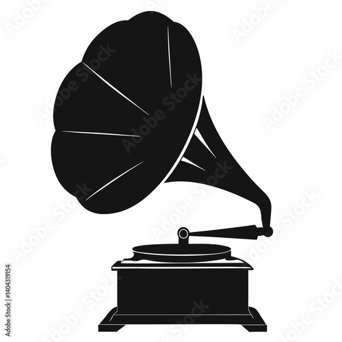 beautiful gramophone mockup silhouette vector art