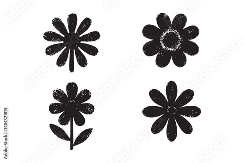 flower graffiti spray with different shape set 