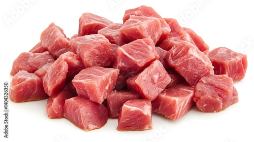 Fresh Diced Pork Meat, Ready for Cooking
