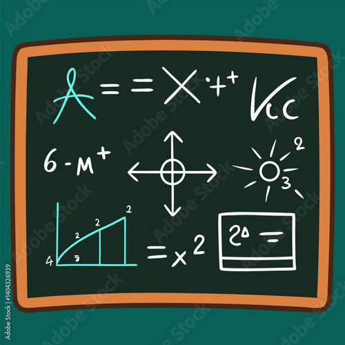 Math and science by writing on the blackboard vector