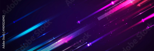 Futuristic Purple Light Streaks Creating High-Tech Visual Pattern