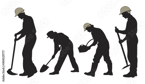 Silhouettes of People on Lights Background – Crowd Concept Illustration.

