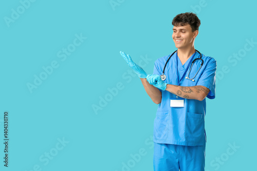 Male medical student with b...