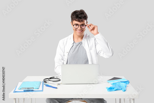Male medical student with m...