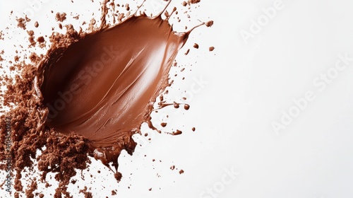 Rich Chocolate Splash on White Background Capturing Deliciousness and Indulgence