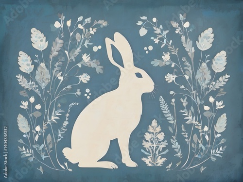 easter card with rabbit