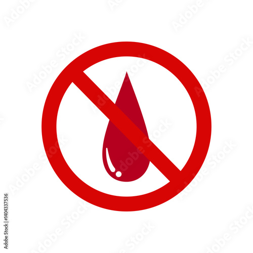 No blood drop sign icon on white background template