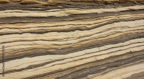 Sedimentary rock layers showing geological stratification details