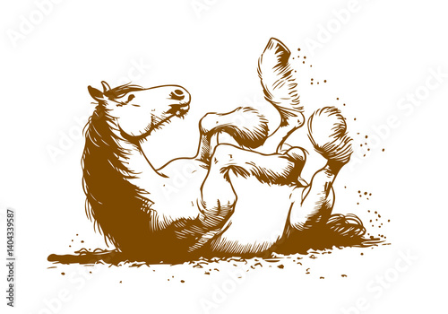 Clydesdale horse hand drawn sketch illustration vector
