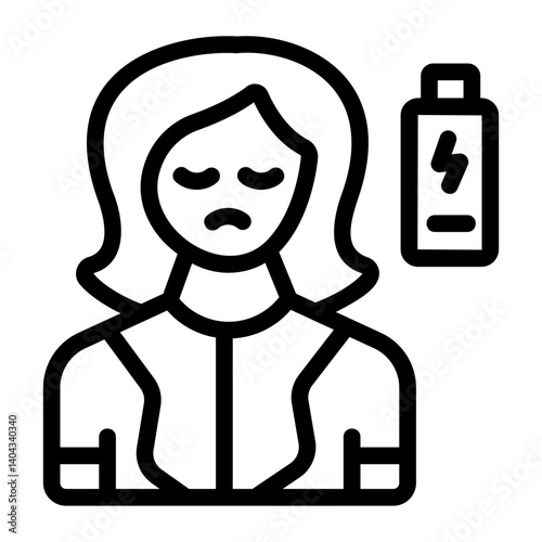 tiredness Line Icon