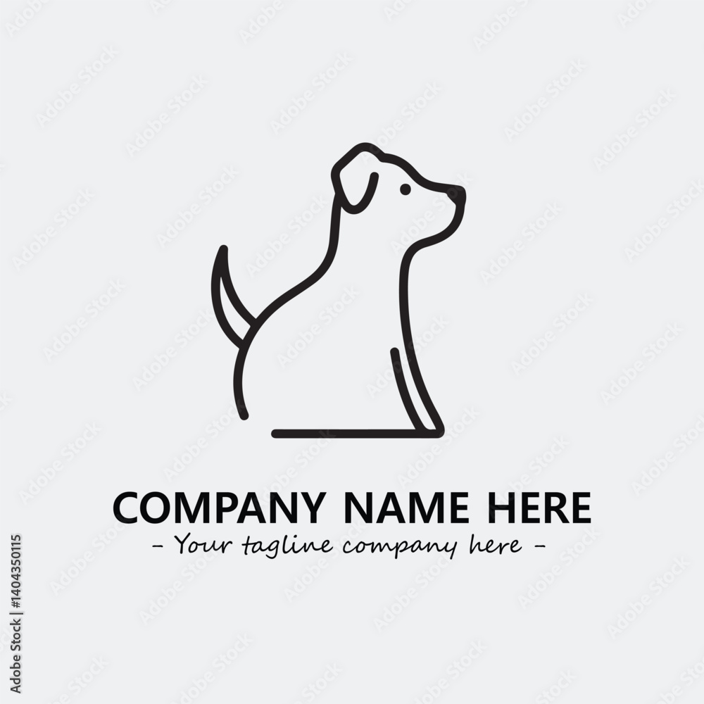 Obraz premium Dog illustration black and white for logo company vector image 