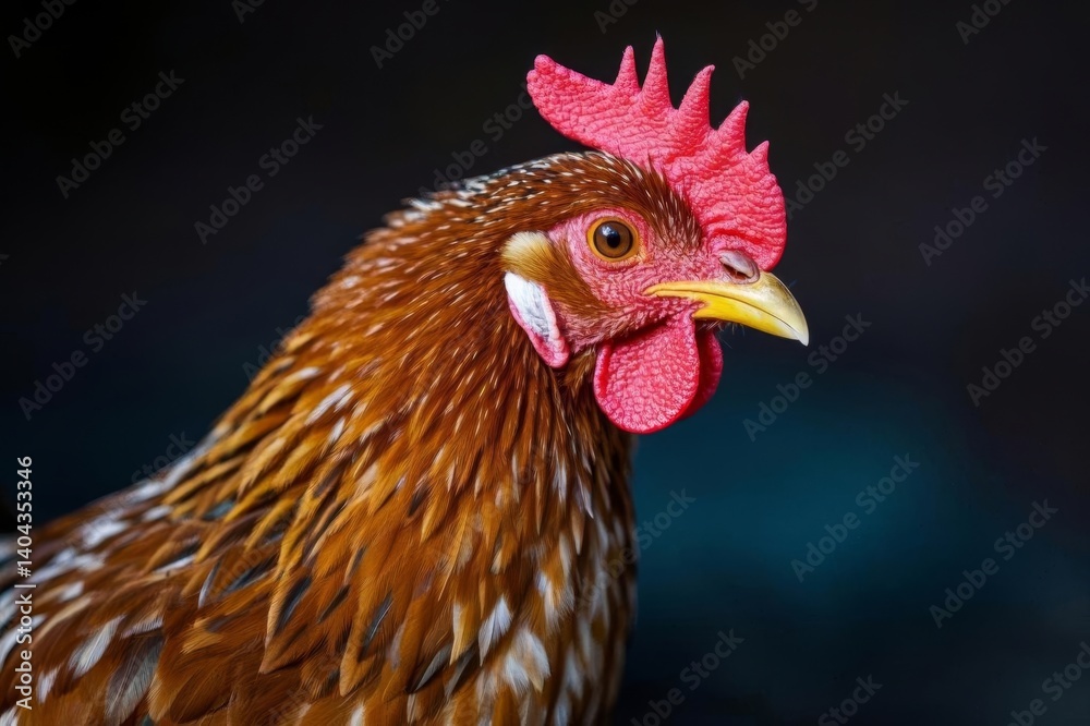 Fototapeta premium araffe with a red comb and a red beak