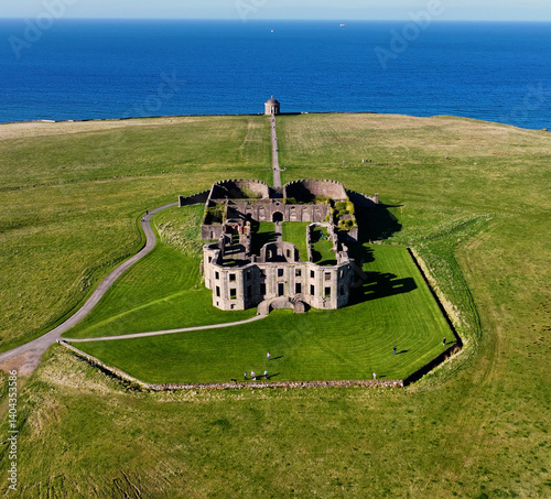 Aerial view of Downhill Demesne and Mussenden Temple Coleraine Derry Northern Ireland