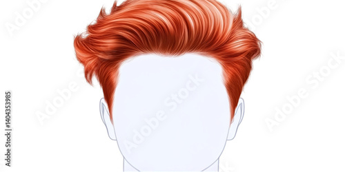 Photo of Red Hair Hairstyle Isolated On Transparent Background