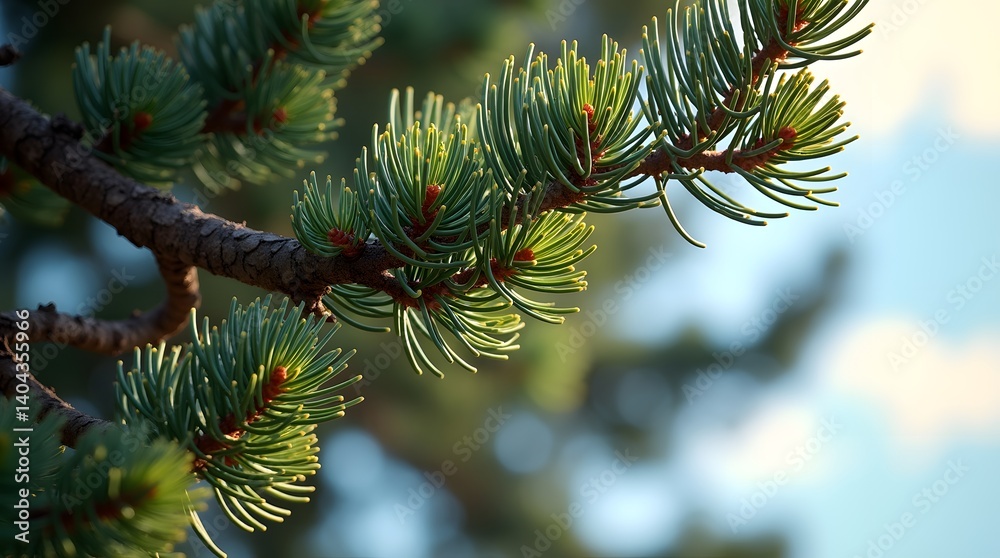 Pine branch closeup, sunlit needles. Natural texture, botanical detail. Perfect for nature, outdoor, or seasonal designs. Pine branch closeup, sunlit needles. Natural texture, botanical detail. Perfect for nature, outdoor, or seasonal designs.