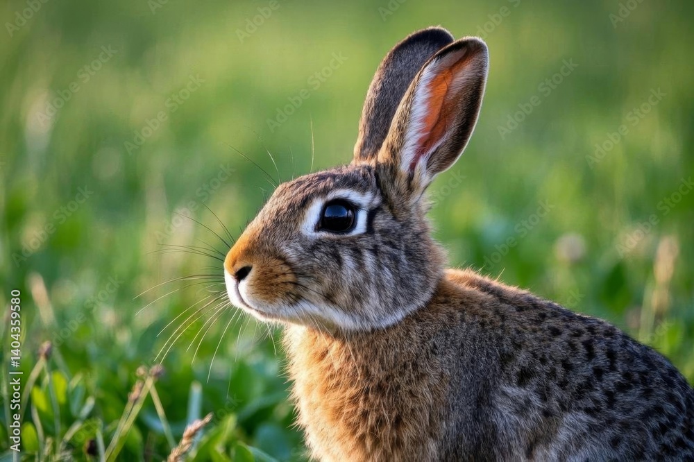 Fototapeta premium there is a rabbit that is sitting in the grass