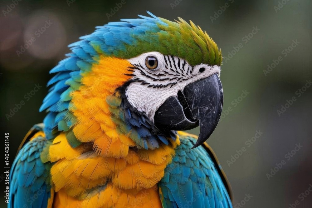 araffy parrot with a blue and yellow feathers and a green and yellow beak araffy parrot with a blue and yellow feathers and a green and yellow beak
