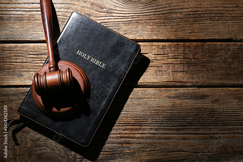 Holy Bible with judge's gav...