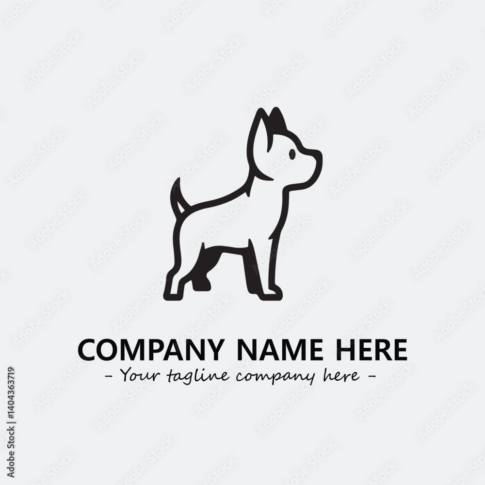 Dog illustration black and white for logo company vector image
Dog illustration black and white for logo company vector image