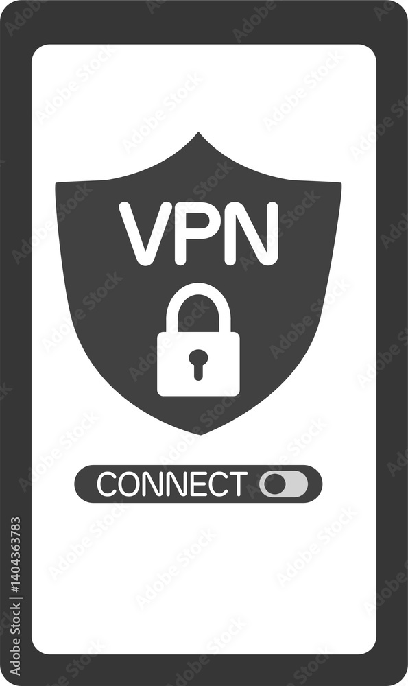 Naklejka premium vpn technology system, browser unblock website, internet connection
